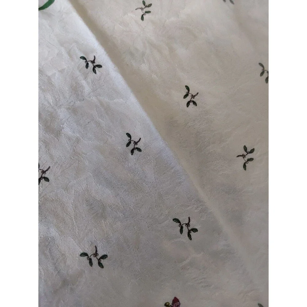 Set 3 SPODE CHRISTMAS TREE fabric NAPKINS Damask cloth Holiday 19-20